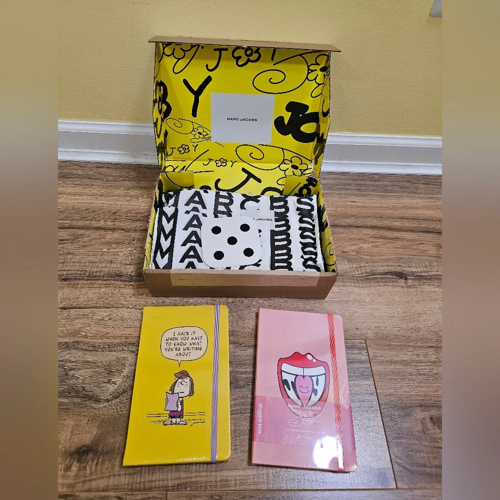 Hattie Stewart x Moleskine x Marc Jacobs Notebook + Moleskine x Peanuts Notebook